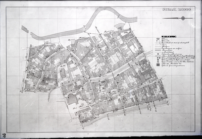 853506 Plattegrond van het oostelijke deel van de binnenstad van Utrecht (het gebied tussen de Nobelstraat/ Drift/ ...